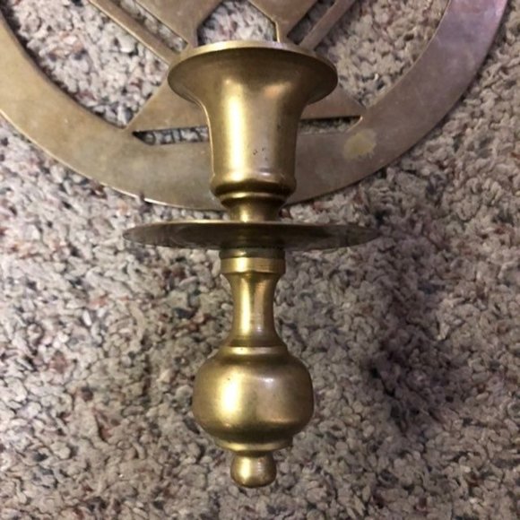 Brass Wall Candle Holder Used Some Wear - Picture 3 of 12